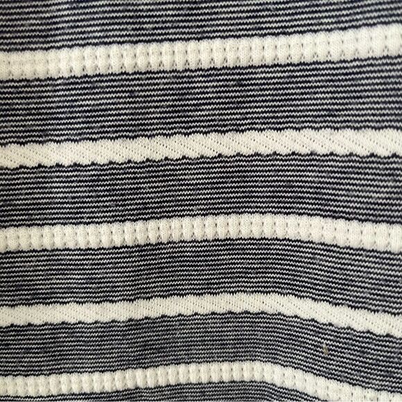 Sail to Sable Blue White Stripe Delicate Eyelet Long Sleeve Shift Dress - Picture 7 of 8